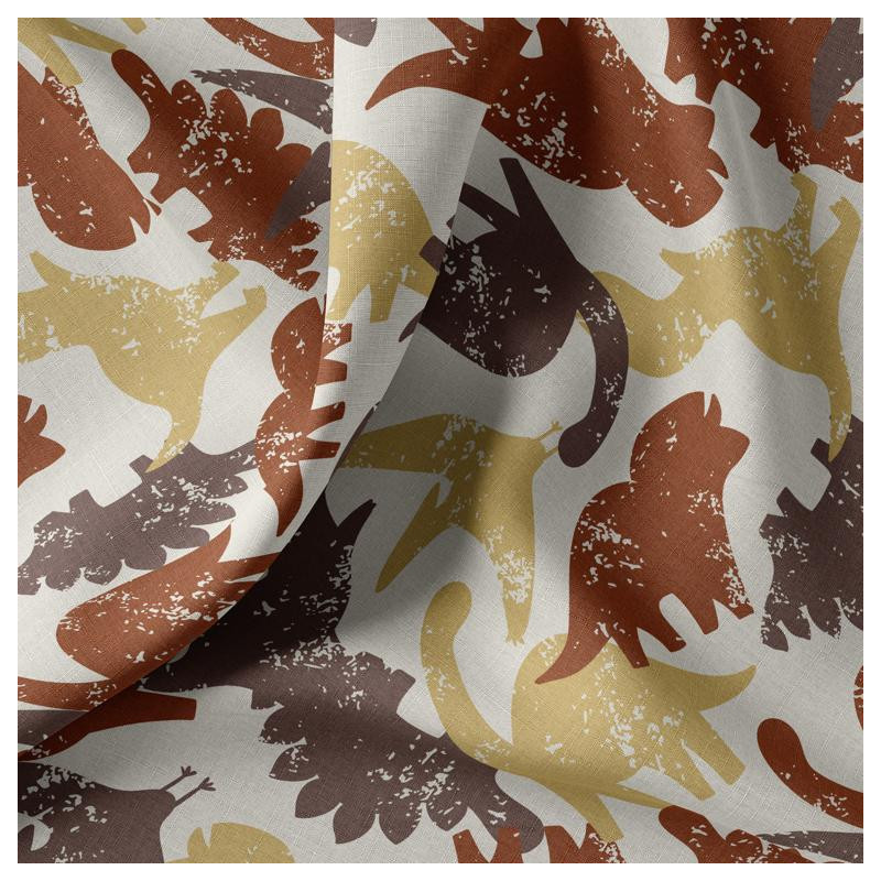 Printed Cotton DINOU Ecru / Tawny Multicolored